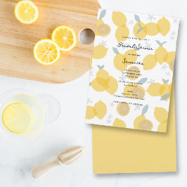 Invitación Moderna ducha de novias Pastel Citrus Lemons