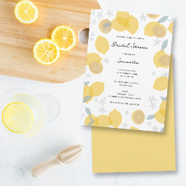 Invitación Moderna ducha de novias Pastel Citrus Lemons