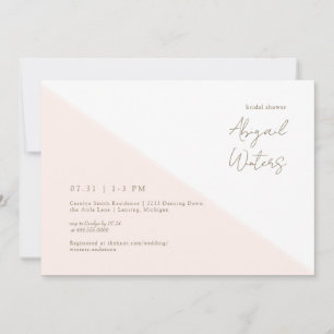 Invitación Moderna ducha de novias Rubor y Gold Simplicity