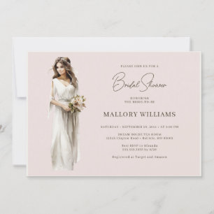 Invitación Moderna ducha de traje de novia