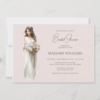 Invitación Moderna ducha de traje de novia