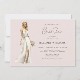 Invitación Moderna ducha de traje de novia