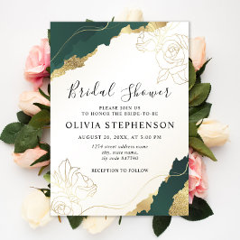 Invitación Moderna ducha esmeralda de novias