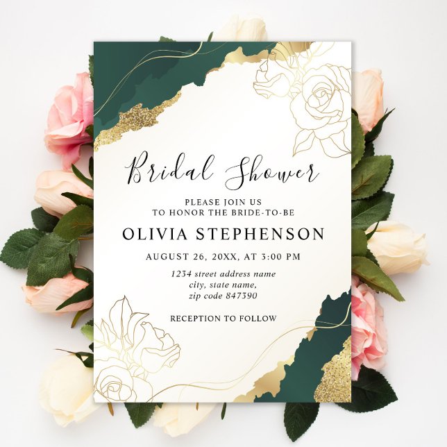 Invitación Moderna ducha esmeralda de novias (Subido por el creador)
