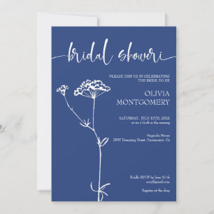 Invitación Moderna ducha galáctica Minimalista azul nupcial