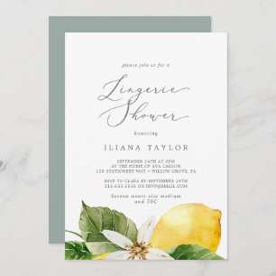 Invitación Moderna ducha Lemon Garden Lingerie