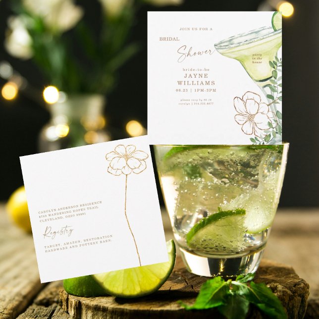 Invitación Moderna ducha margarita floral de oro (Subido por el creador)