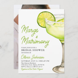 Invitación Moderna ducha margs & marrimony de cóctel de novia