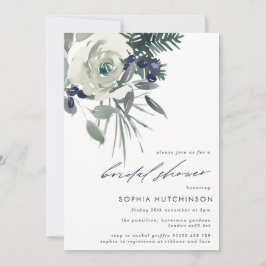 Invitación Moderna ducha marital floral y naval