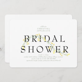 Invitación Moderna ducha marrón amarilla de flores silvestres