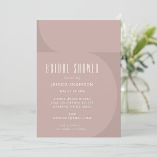 Invitación Moderna ducha marrón de color Minimalista
