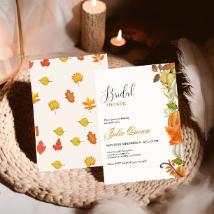 Invitación Moderna ducha Minimalista Boho Fall Pumpkin Bridal