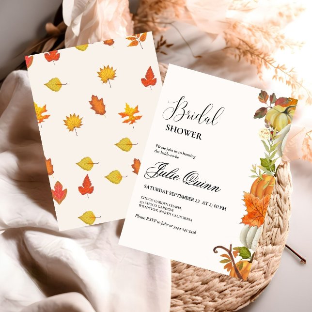 Invitación Moderna ducha Minimalista Boho Fall Pumpkin Bridal (Subido por el creador)