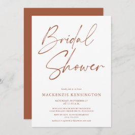 Invitación Moderna ducha Minimalista Boho Terracotta Bridal