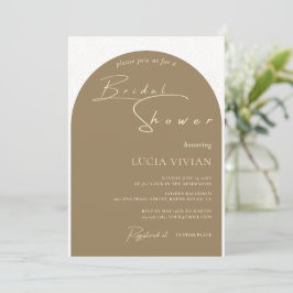 Invitación Moderna ducha Minimalista dorada de novia