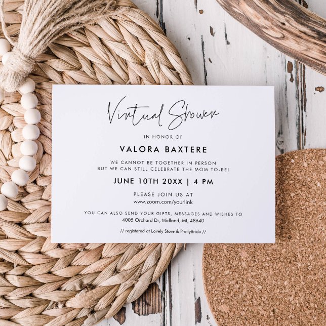 Invitación Moderna ducha minimalista virtual (Subido por el creador)