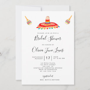 Invitación Moderna Ducha Novial Fiesta Sombrero