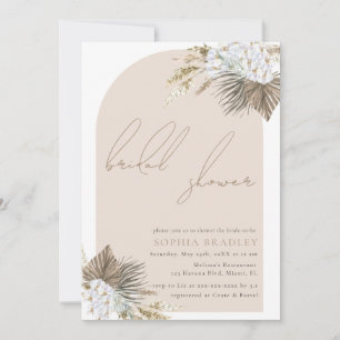 Invitación Moderna Ducha nupcial Boho Floral Pampas Grass Bri