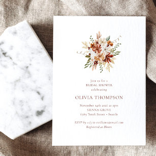 Invitación Moderna ducha nupcial borgoñona