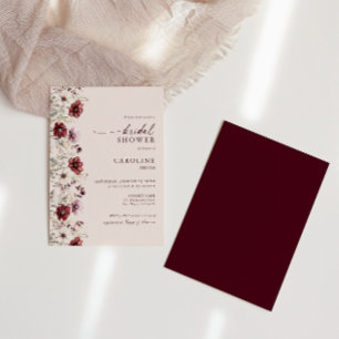 Invitación Moderna ducha nupcial con flores silvestres de Bor