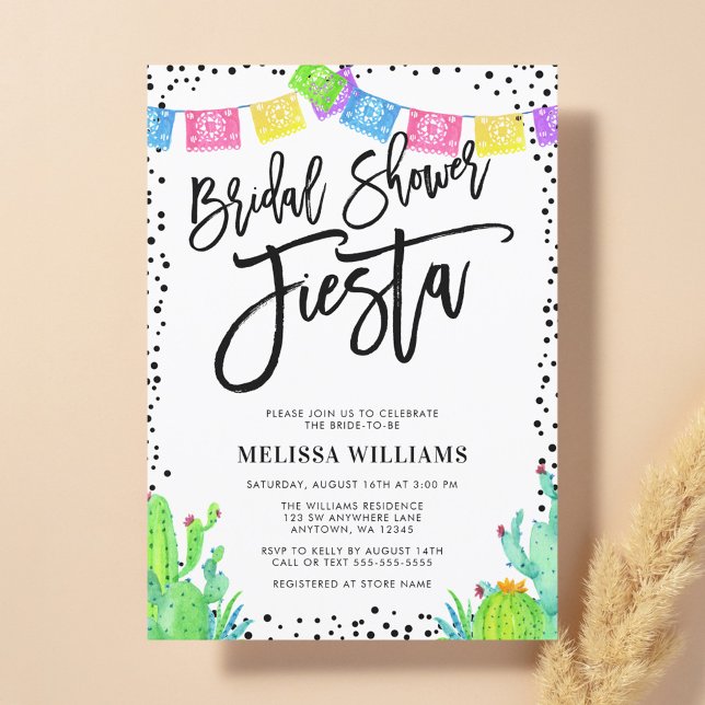 Invitación Moderna ducha nupcial de Fiesta Mexicana (Subido por el creador)