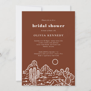 Invitación Moderna Ducha nupcial de la línea de Cactus Art De