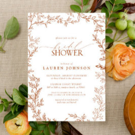 Invitación Moderna ducha nupcial en el otoño de terracota
