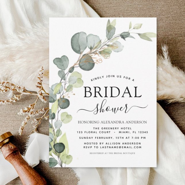 Invitación Moderna ducha nupcial Eucalyptus Boho Botánico (Subido por el creador)
