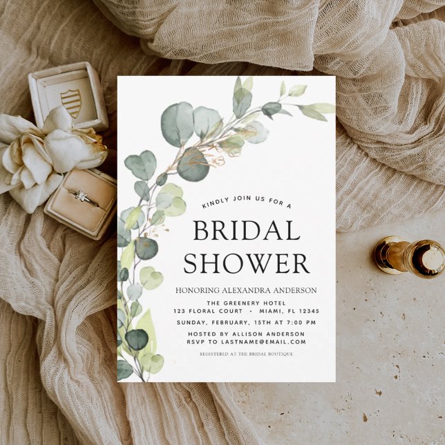 Invitación Moderna ducha nupcial Eucalyptus Boho Botánico (Subido por el creador)