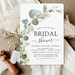 Invitación Moderna ducha nupcial Eucalyptus Boho Botánico