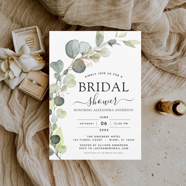 Invitación Moderna ducha nupcial Eucalyptus Boho Botánico (Subido por el creador)