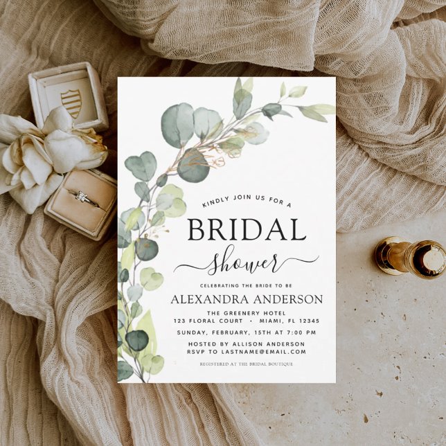 Invitación Moderna ducha nupcial Eucalyptus Boho Botánico (Subido por el creador)
