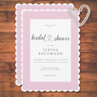 Moderna ducha romántica rosa y blanca de novias