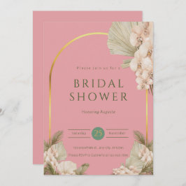 Invitación Moderna ducha Rubor turbia rosa de novia