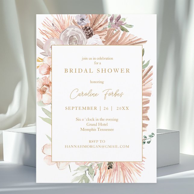 Invitación Moderna ducha tropical de novias Boho (Subido por el creador)