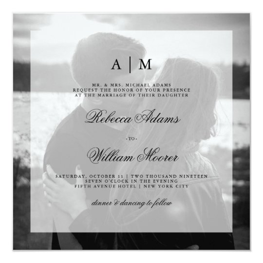 Invitación moderna el | del cuadrado de la foto