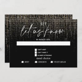 Invitación Moderna Elección de Comida RSVP Edgy Champagne Pur