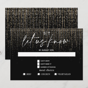 Invitación Moderna Elección de Comida RSVP Edgy Champagne Pur
