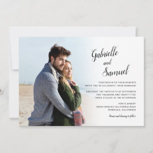 Invitación Moderna elegancia caligrafía Boda fotográfico Invi