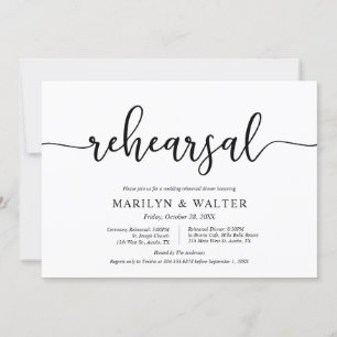 Invitación Moderna elegancia, ensayo Boda y cena