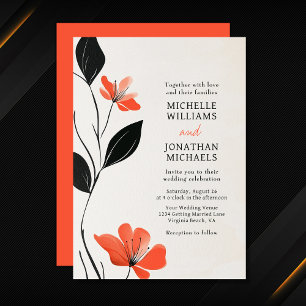 Invitación Moderna elegancia floral con audaz Boda de flores
