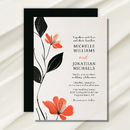 Invitación Moderna elegancia floral con audaz Boda de flores