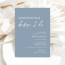 Invitación Moderna Elegante Algo Azul Ducha Bridal