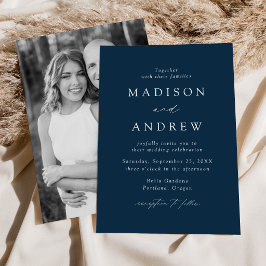 Invitación Moderna Elegante Boda Fotográfica Marina