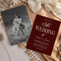 Moderna Elegante Bodas de Imagen de Marfil Burgund
