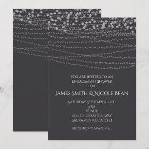 Invitación Moderna Elegante Cadena de Luces Celebración de Ev