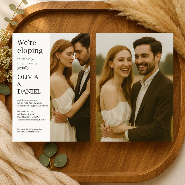 Invitación Moderna Elegante Huida Minimalista Foto  (Subido por el creador)