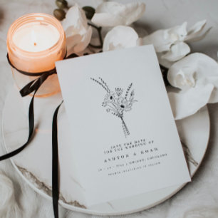 Invitación Moderna Elegante Sencilla Floral Guardar La Tarjet