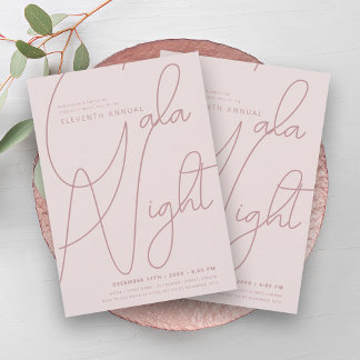 Invitación Moderna empresa GALA Minimal Empresa Rubor Pink