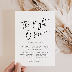 Invitación moderna en blanco y negro para cena de